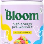 Bloom Nutrition High Energy Pre Workout Powder, Amino Energy with Beta Alanine, Ginseng & L Tyrosine, Natural Caffeine Powder from Green Tea Extract, Sugar Free & Keto Drink Mix (Sour Gummy)