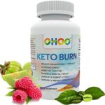 OHOO Keto Burn Weight Loss Supplement 650 Mg - Natural Keto 5 Increases Ability to Burn Fat, Boost Metabolism, Controls Appetite, Increases Energy, for Women, Men - 60 Capsule